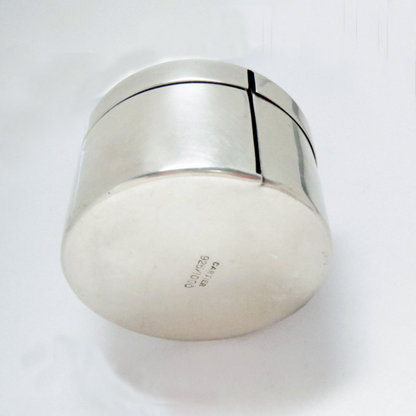 Buy the Vintage Sterling Silver Monogramed Round Stamp Dispenser Box