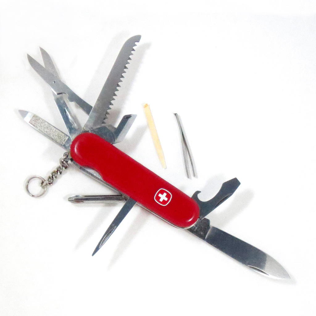 Swiss Army Knife 10 tools, 13 functions Wenger Delemont Switzerland Vintage